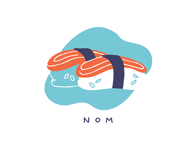 Sushi fill fish food illustration line salmon sushi