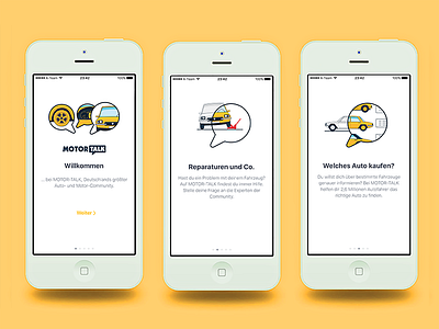 Motortalk App Tutorial Illustration app car illustration onboarding