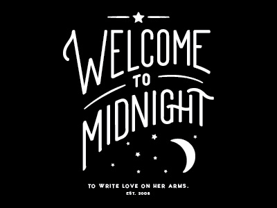 Welcome to Midnight lettering type