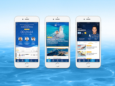 FINA App app art blue design direction fina swimming water wave