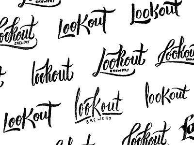 Lookout Brewery Logo Tests branding brushscript hand lettering handdrawn handwritten ink inked letter logo script type typography