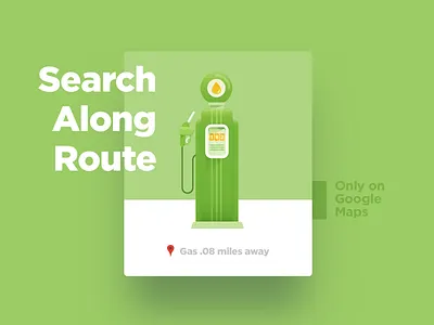 Feature Illustration gas google maps roadtrip route ui