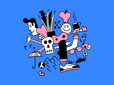Stuff-I-Like-To-Draw apple art doodle fun guitar illustration line shoe stoke stroke stuff