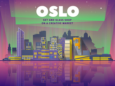 Oslo skyline city graphic illustration norway oslo scandinavia skyline tourism