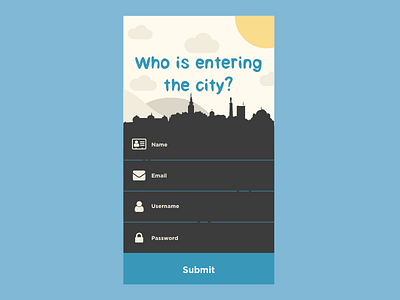 Daily UI - Sign Up account city daily ui dailyui illustration interface ios mobile page sign up ui user