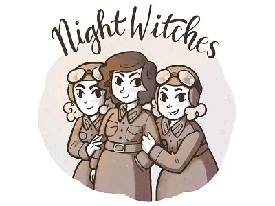 Night Witches cartoon comic feminism girl gang illustration