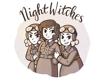 Night Witches cartoon comic feminism girl gang illustration