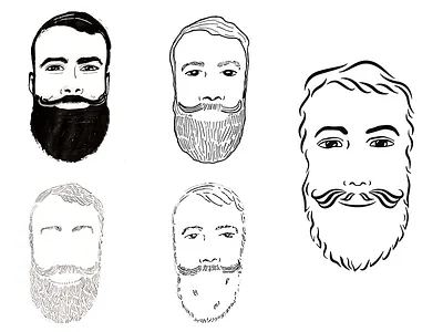 Bearded Lawyer line art beard bw icon illustration illustrator line art man mustache pen ink