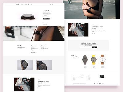 Blinkked Smartwatch Website Redesign clean ecommerce minimal product productpage sans smartwatch typography ui ux watch website