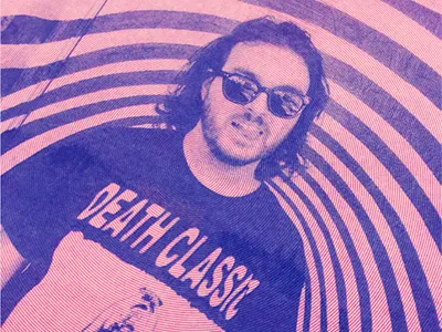 RISO print deathgrips hotpink riso