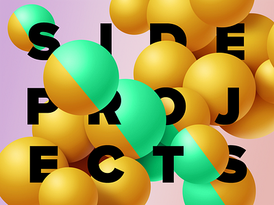 Side projects 3d bubble color stripe type