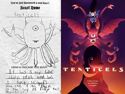 Beast of Hogwarts: Tenticels beast beasts of hogwarts cute dragon harry potter illustration illustrator monster scary tenticels vector