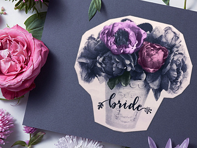 Purple Roses lettering photography