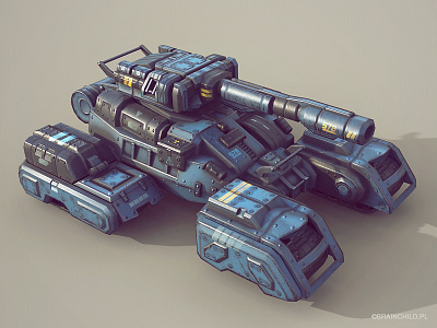 Tank 03 / low poly design future game low painter poly scifi substance tank vehicle