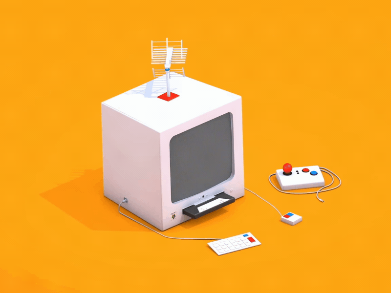 Computer c4d case gif glitch hello mac nintendo
