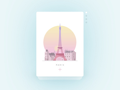 PARIS: Slider UI app clean flat paris slide swipe travel trip ui