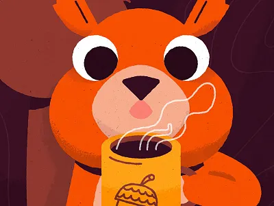 Cool it down! animal chocolate coffee cold cup drink hot mug squirrel tea winter