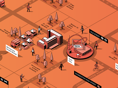 London Spectrum Map building city isometric linear london map