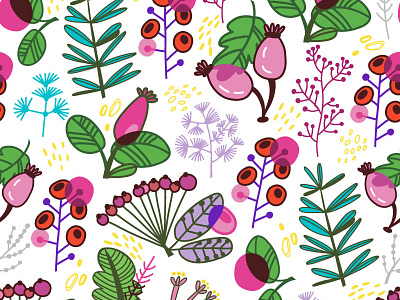 Bright Pattern berry bright floral pink trendy