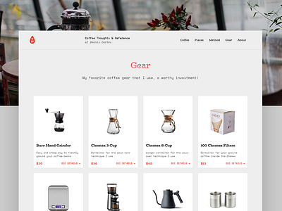 Taste Notes - Gear coffee ecommerce launch layout project shop side typography ui ux web website