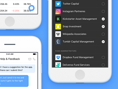 Mirablue 📱 admin dropdown ios iphone statistics ui