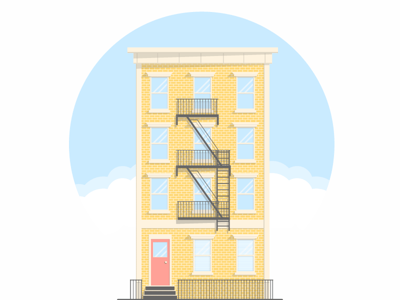 Ny flat animation after effects animation flat house illustration illustrator ny