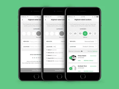 Test task for Praber application mobile prototype ranking