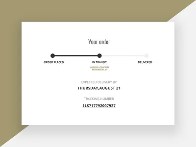 Tracking order UI drop interaction interface design progress tracking ui visual design web design