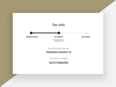 Tracking order UI drop interaction interface design progress tracking ui visual design web design