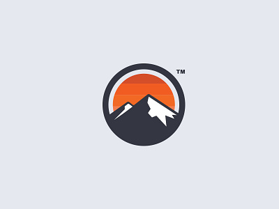 Logo Mark circle circle mark logo mark minimal mountain mountain logo mountains outdoors sun sunset