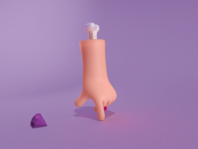 Hands free 3d animation bone fat fingers hand ring skip