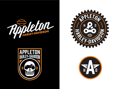 Appleton Harley Davidson Dealership Logo Concepts bike davidson eagle gear harley harley davidson logo motorcycle skull star wings