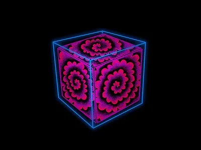 Infinity Cube 3d box cloud cube infinite neon pen photoshop swirl wacom