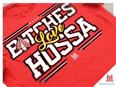 Hossa design hockey illustrator print screen typography