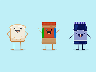 PB&J Y'all character cute food happy illustration