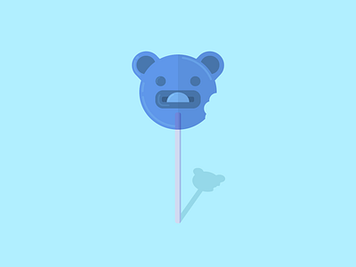 Gumdrop Lollibear bear bite blue candy design dribbble gummy illustration lollipop new recent stick