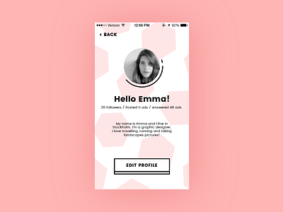 #12 Daily UI Challenge - User coral dailyuichallenge pastel pattern pink profile salmon uichallenge user
