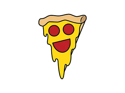 Happy Pizza art cheese crust food hangry hungry icon illustration pepperoni pizza true love vector