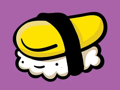 Yellow Sushi Dude food happy illustration japan cute kawaii sushi japanese vector yellow