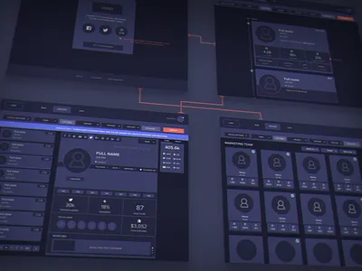 Wooly - Wireframes analytics clean dashboard discover influencer insights message profile search stats ui ux