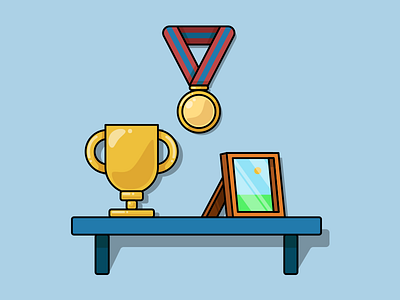Shelf cup frame gold medal shelf