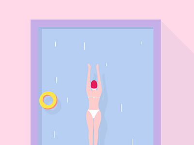 Swimming color design illustration minimalist pool