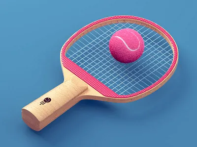 Table Tennis 3d c4d illustration mix sport table tennis