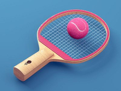 Table Tennis 3d c4d illustration mix sport table tennis