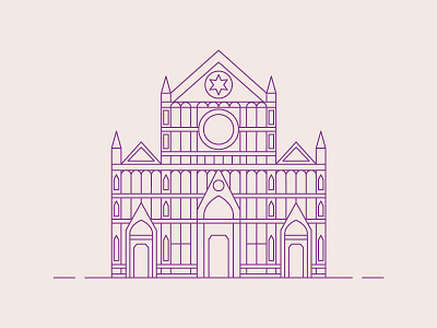 Santa Croce, Firenze building city design flat house icon italy line stroke ui ux vector