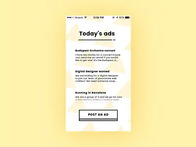 #13 Daily UI Challenge - Ads app dailyuichallenge pastel pattern triangles yellow