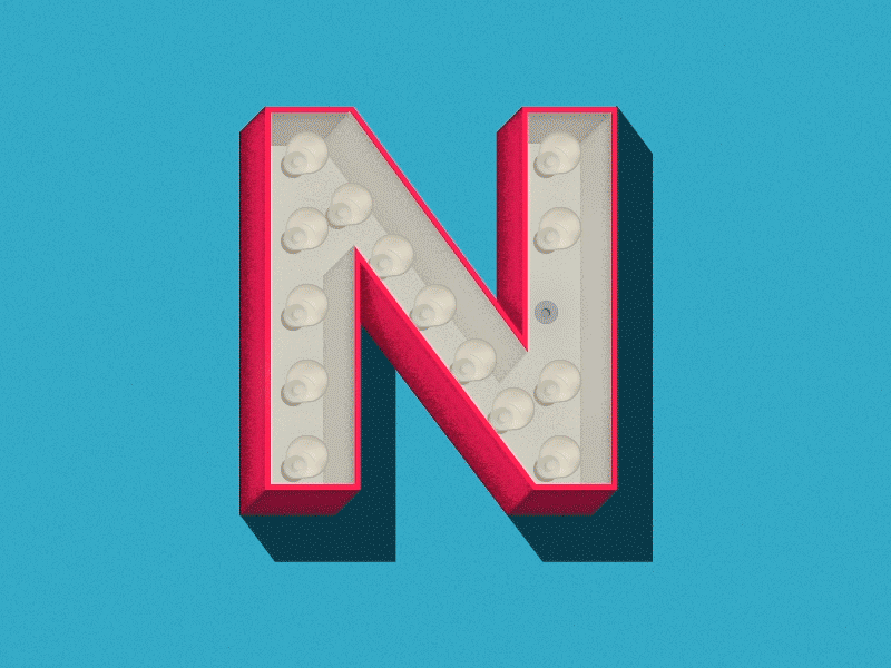 @_vent 14 - N animation illustration lightbulbs n neon sign retro sinnerschrader vintage