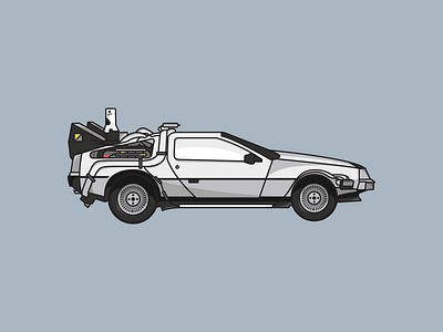 Delorean art back to the future colors delorean design illustration time machine ui