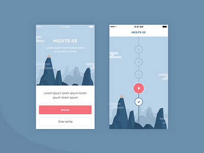 Zen 2 illustration ios meditation mobile mountains ui zen