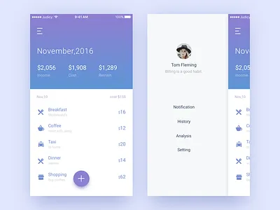 Day 019 - Billing app app bill board dailyui day100 design edit flat ios mobile ui ux